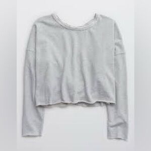 Aerie Gray Open Back Crop Top